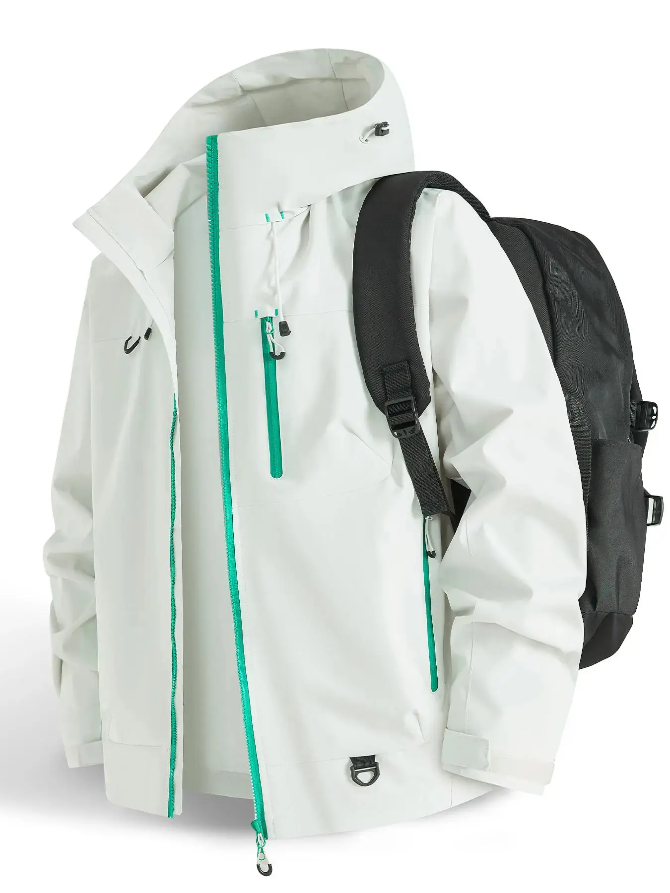 New outdoor hooded couple hiking jacket, available in multiple colors, including spring and autumn windproof, waterproof, breathable plain color jacket, outdoor zipper jacket, hiking jacket, waterproof and windproof outerwear, outdoor clothing