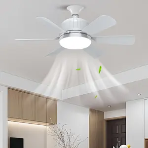 Adjustable, LED, Bathroom, Exhaust, Fan Modern Ceiling Fan with Light, 5 Reversible Blades Quiet DC Motor Ceiling Fan Lamp, Dimmable LED Light Timer Remote Control, Indoor Ceiling Fan for Bedroom, Living Room, Kitchen, Dining, Energy-Saving Fan Light Fixt