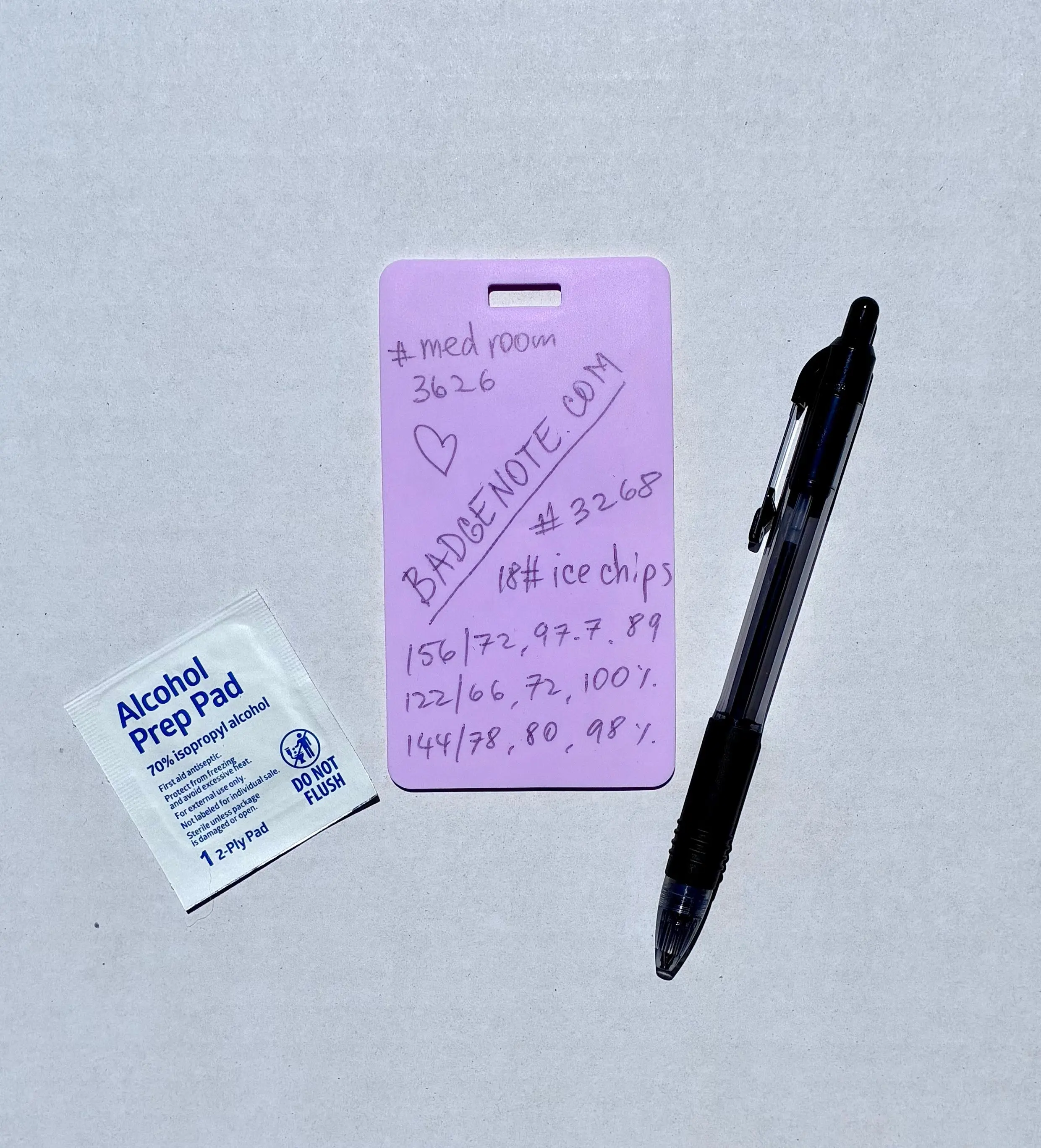 Vertical Badge Note® with Ballpoint Pen (black ink)