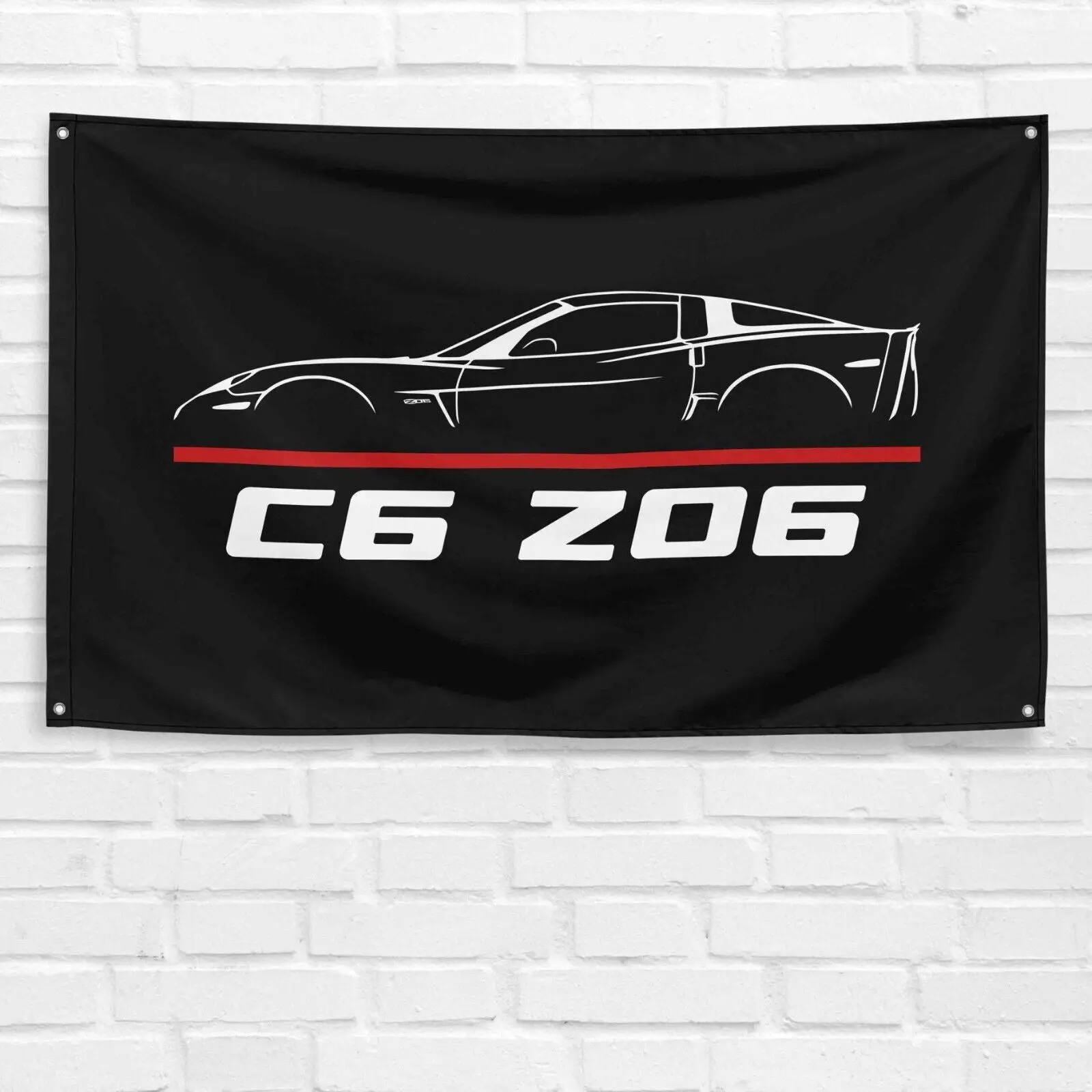 Unbranded Handmade Vibrant Synthetic Corvette C6 Z06 Decorative Banner (3x5 ft) - Bold Graphic, Colorful Happy Birthday Slogan Festive Flags, Man Cave Garage Wall Decor, Birthday Gift Ideas for Dad, Grandpa