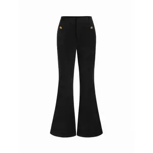 Cider Corduroy Mid Rise Metal Button Flared Trousers