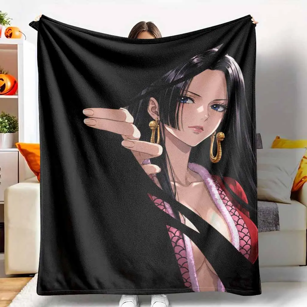Anime Beauty Portrait Flannel Blanket Stunning Empress Floral Print Super Soft Cozy Lightweight Breathable Warm Bed Sofa Throw Perfect For Living Room Decor Home Bedding Travel Camping Holiday Gifts