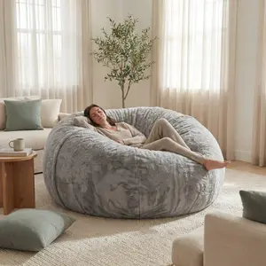 6FT Gaint Bean bag Lazy sofa with filler Bean bag Chair ShipFree High-Rebound Memory Foam Furniture Flannel CoverRemovable outdoorfun