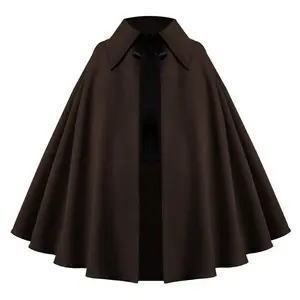 Men Women Gothic Steampunk Victorian Medieval Renaissance Larp Wizard Stage Theater Viking Ranger Western Pirate Collar Cape Capelet Cloak