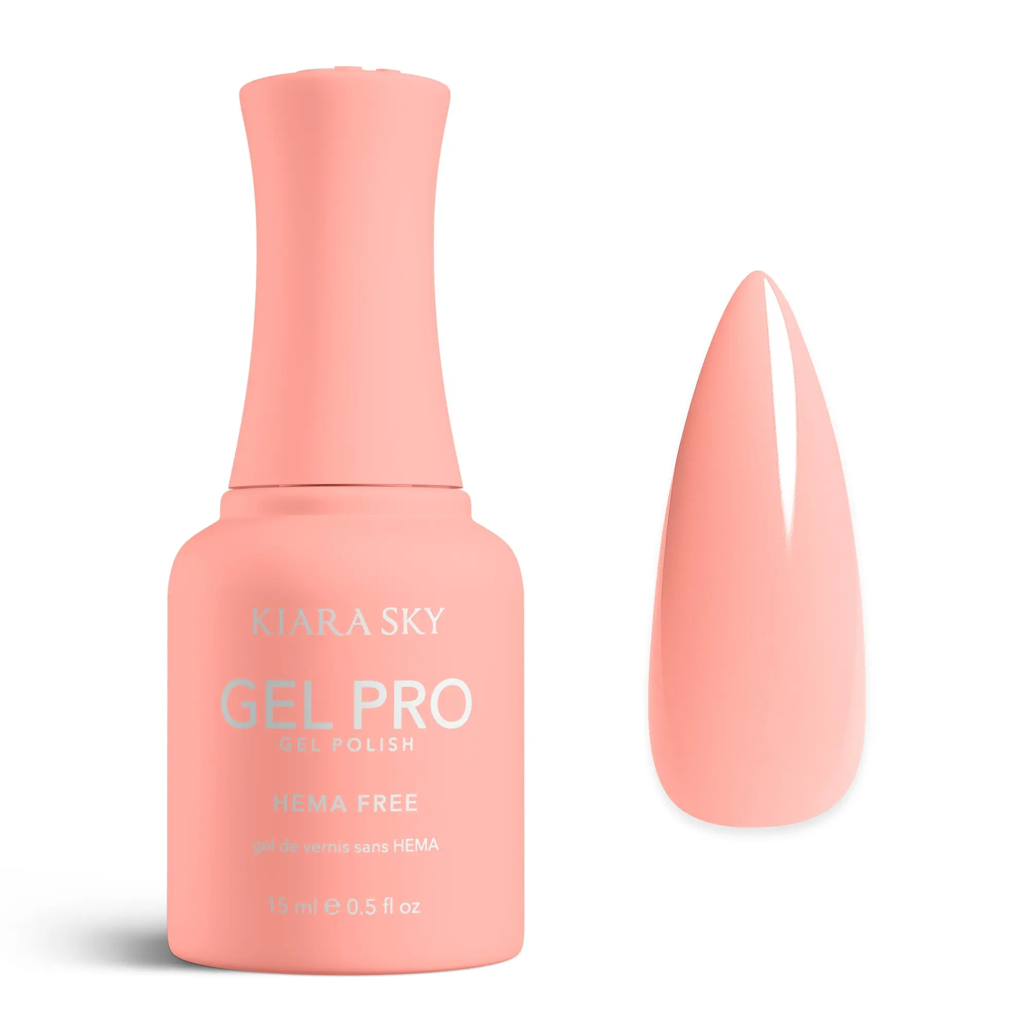 Kiara Sky Gel Pro - Peach Souffle HEMA-Free + TPO Free Nail Gel Polish | Intense Pigmentation, Long-Lasting Wear | Finish: Cream 15ml