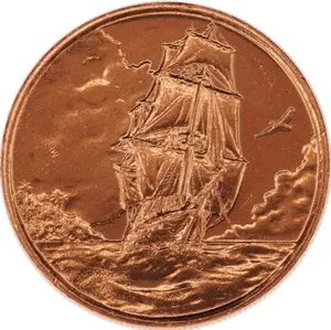 Ascension Island 1/4 oz Copper "Sailing Ship" Quarter Dollar