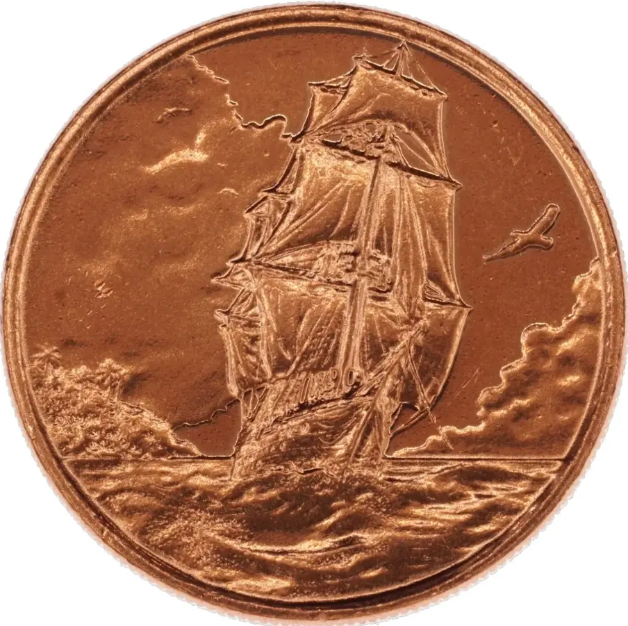 Ascension Island 1/4 oz Copper "Sailing Ship" Quarter Dollar