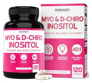 Myo-Inositol & D-Chiro Inositol Supplement - 120 Capsules (2050mg Per Serving, 40:1 Ratio) for Hormone Balance & Ovarian Health - INOSITOL SUPPLEMENT Natural