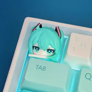 Hatsune Miku Keycap fufuVOCALOID Anime Cartoon Resin Keycap Personalized 3D Design for Vocaloid Fans Durable Stylish Resin Material Unique 3D Key Cap
