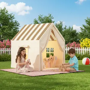 Tent Indoor/outdoor Foldable Portable Game House Striped Sakura Toy Tent Large Space Suitable for Boys Girls Kids Room Single Tent