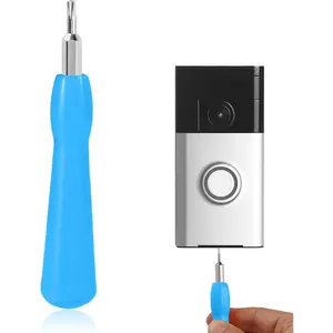 Video Doorbell Screwdriver, Double-Ended Bits with Handle, T6 and T15 Torx Screwdriver Replacement for Ring Video Doorbell Models (Blue)