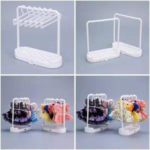 Cotton Doll Clothes Hanger Display Rack Organiser, Bjd Doll Clothing Stand Shoe Holder, Perfect for Cotton Dolls and Accessories, As Shown In The Figure