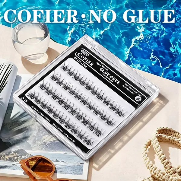 COFIER No-Glue Self-Adhesive Lash Clusters, 40 Pcs C Curl 10-12mm Mix, Lightweight & Hypoallergenic False Eyelashes for Beginners & Daily Use, Cosmetic
