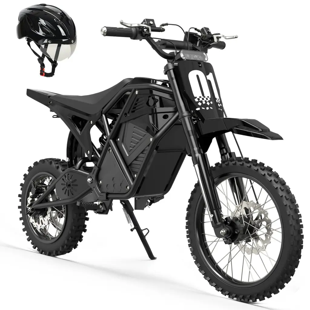 ESKUTE Nova Mini Electric Mountain Ebike - 3500W Peak, 48V 23Ah Battery, 12"/14" Tires, 60-mi Range, Hydraulic Nitrogen Dual Shock Absorbers, For Teens & Adults, Free Helmet Included, Outdoor Bike
