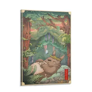 My neighbor Totoro poster, classic Totoro Ghibli Studio poster, wall art animation poster, high-definition Canvas poster, Cool Room Bedroom Aesthetic Poster, exquisite and fashionable art poster, art canvas painting, wall art printing
