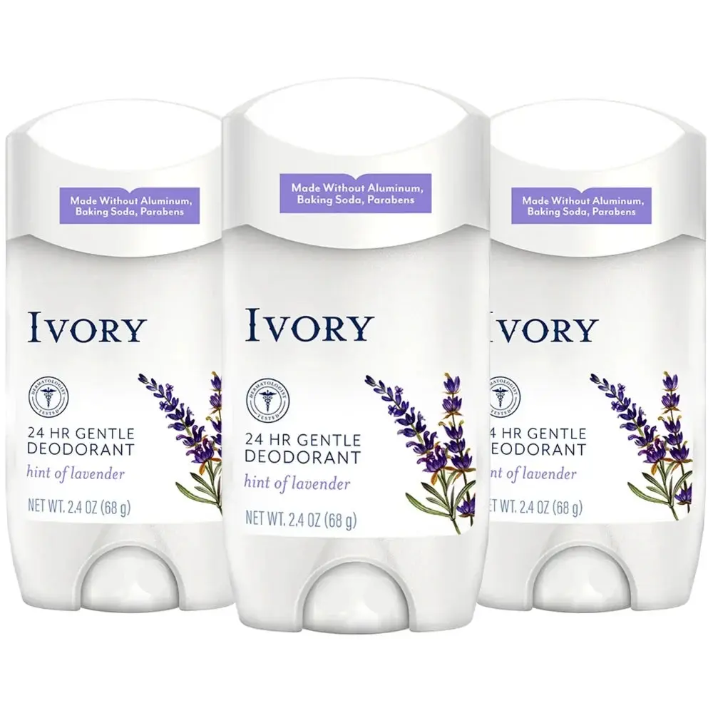 Ivory Gentle Aluminum-Free Deodorant, Hint of Lavender, 2.4 oz ( 3-Pack )