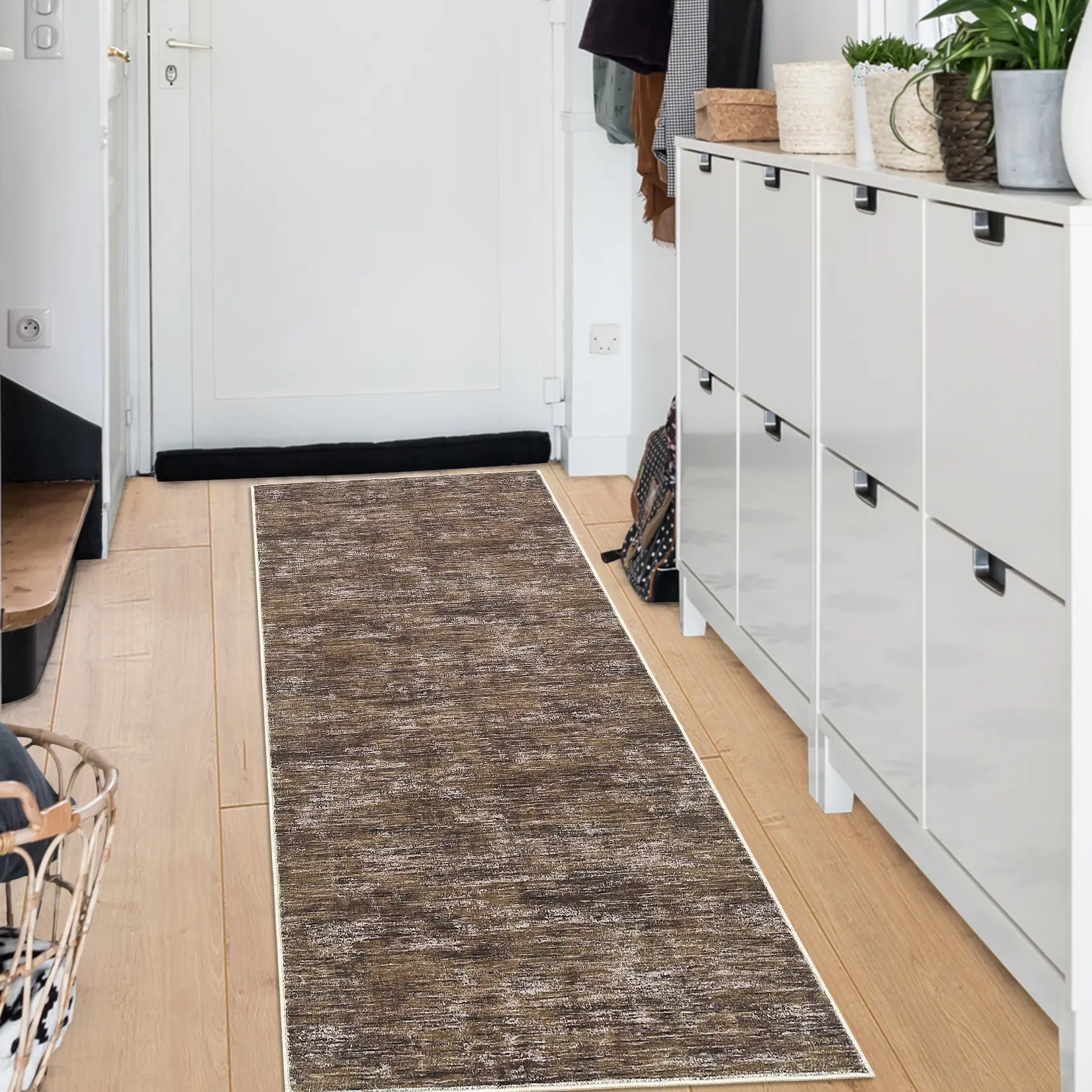 Garvee Washable Non-Slip Runner Rug 2x6 ft - Low Pile Soft Thin Solid Color Area Rug, Mark-Resistant Non-Shedding Compact Carpet for Kitchen, Bath, Bedroom, Hallway