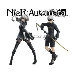 Nier: Automata 9s 2b Action Figure 16cm Anime Pvc Model Holiday Collect Gift Toys Cartoon Desktop Ornaments