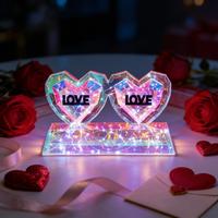 Iridescent Double Heart Pink