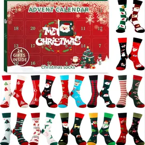 Christmas Countdown Calendar, Warm Cotton Socks Set, 24 Days Advent Calendar, Perfect Gift for Kids Adults Teens Men Women