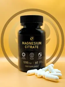 JAKAYA Magnesium Citrate 1200mg - Enhanced Absorption Formula with 60 Capsules for Energy Production, Muscle Function, and Cognitive Health Support Healthcare Fiber Supplement Natural