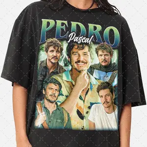 Limited Pedro Pascal Vintage T-Shirt Gift For Woman And Man, Heavy Unisex Cotton Tee, Retro 90s Bootleg Rap Sweatshirt, Trendy Movie Merch Tops