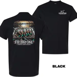 Fieldstone Duck Hunting T-Shirt, Outdoor Short Sleeve Graphic Tee for Men - Men's T-Shirts, Waterfowl Hunter Shirt, Vintage Mallard Graphic Tee, Southern Outdoorsman Apparel, Rustic Country Boy Top, Fall Hunting Season Gift