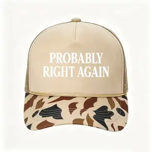 Unisex Vintage Baseball Cap - "Probably Right Again" Bold Statement Hat, Casual Streetwear for Summer Fashion trucker hat