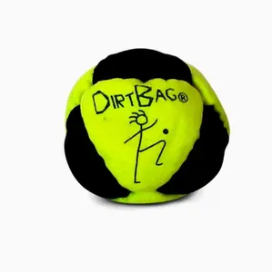 Neon Green Dirtbag Foot Bag, High Visibility 8-Panel Hacky Sack for Outdoor Play