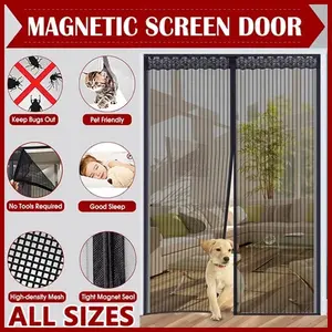 Heavy Duty Magnetic Screen Door Mesh Curtain - Durable Bug & Mosquito Net for Hands-Free Entry, Easy Installation, Keeps Bugs Out, Perfect for Home & Patio