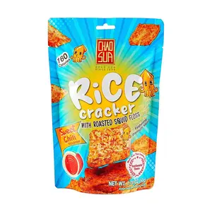 Thai CHAO SUA Crispy Rice Crackers Sweet Spicy Squid Flavor 1.76 oz | Popular Thai Snack from 7-11 & Big C | Crunchy & Flavorful Treat