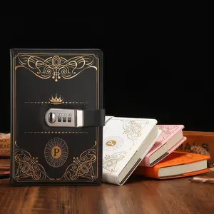 Vintage Password Lock Notebook, 100 Sheets 200 Pages, Lined Inner Pages, Privacy Design, Perfect Gift for Office and School Students, Travel Diary Notebook