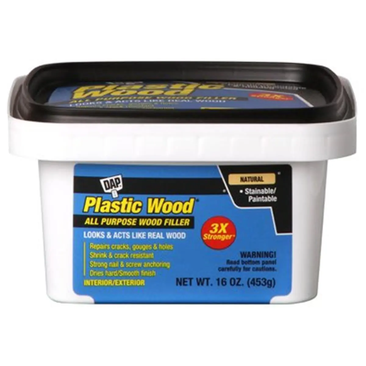 Dap Strong All-Purpose Latex Plastic Repair Putty Wood Fill - 16oz, Crack Repair, Patch Wood Fill, Strong Nail & Screw Anchoring, Water Cleanup, Interior-Exterior Use, Dries Hard/Smooth, Durable, Easy Application, Crack Repair Wood Fill, Nail Anchor