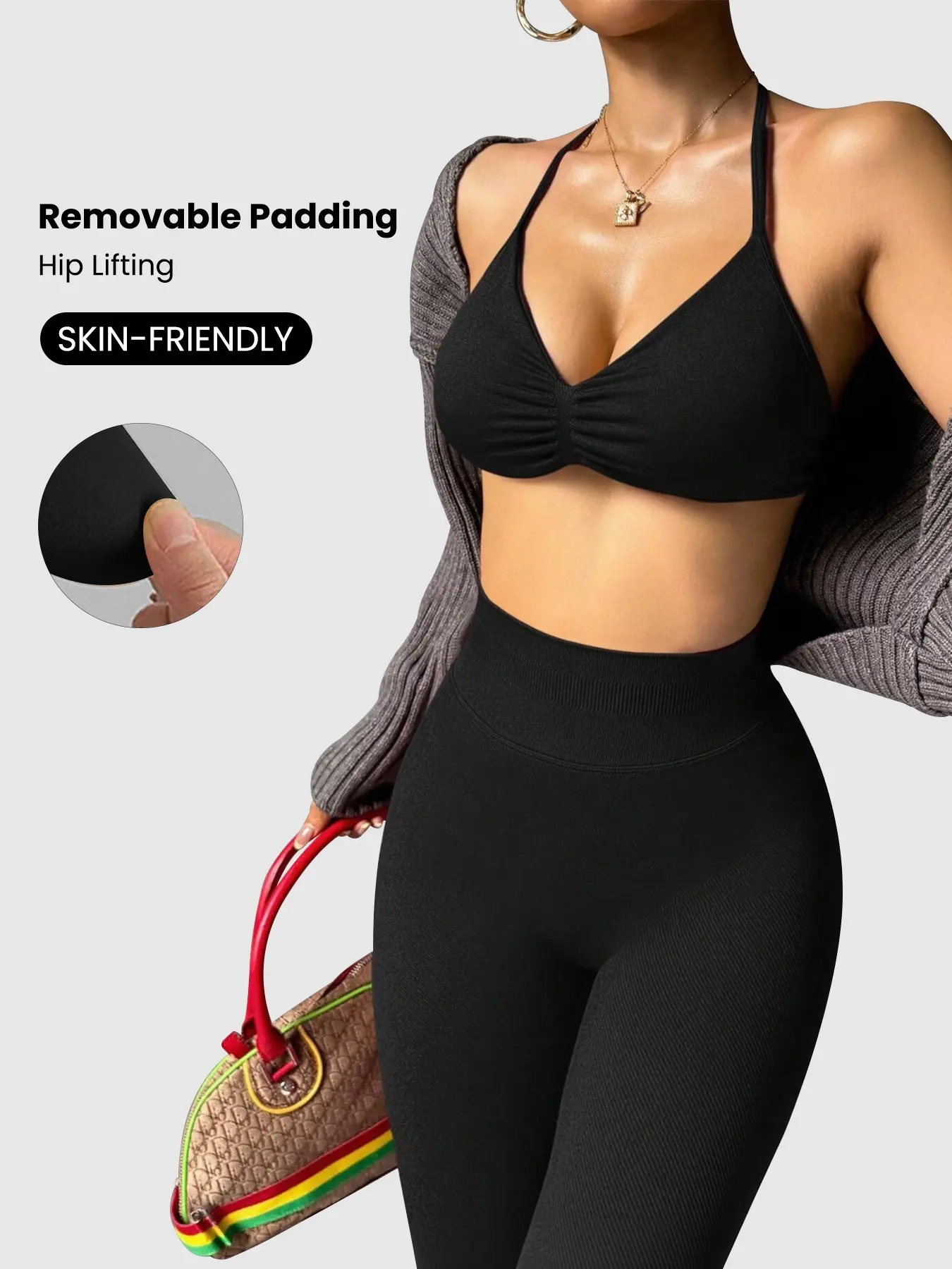 Women's Yoga Set 2 Piece, Padded Bralette + High Waist Compression Leggings, Sporty Style, All Seasons, Casual Daily Workout Wear, Workout Running Clothes, Workout Sets