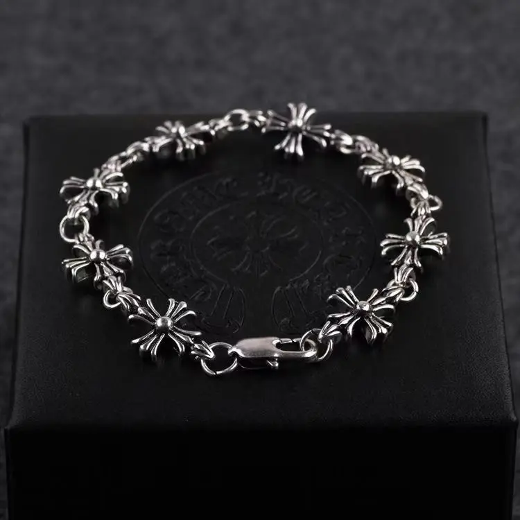 Vintage Gothic Cross Bracelet for Men | Stainless Steel Link Chain | Punk Rock Biker Style Fashion Jewelry | Unisex Statement Bracelet Adjustable Heart Rate Couples Set everyday accessory party jewelry gift festival galaxy girl Colorful friendship jade
