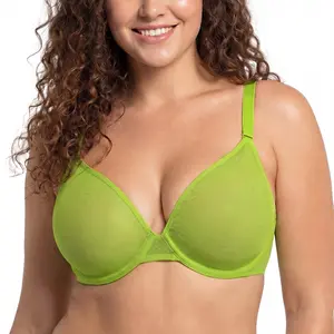 LIVE HSIA Seraphina Air Light Breathable Sheer Mesh Plus Size Summer Unlined Minimizer Full Coverage Bra Underwire Support Non Padded Bra Lightweight Convertible Multiway Convertible Multiway 5-Way Wear Detachable Straps Comfort Everyday Sexy Womenswear