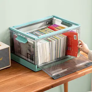 Large Capacity Storage Box for Clothes and Snacks, Dormitory Book Organizer, Stackable Toy Folding Storage Box, Multi-Use Container