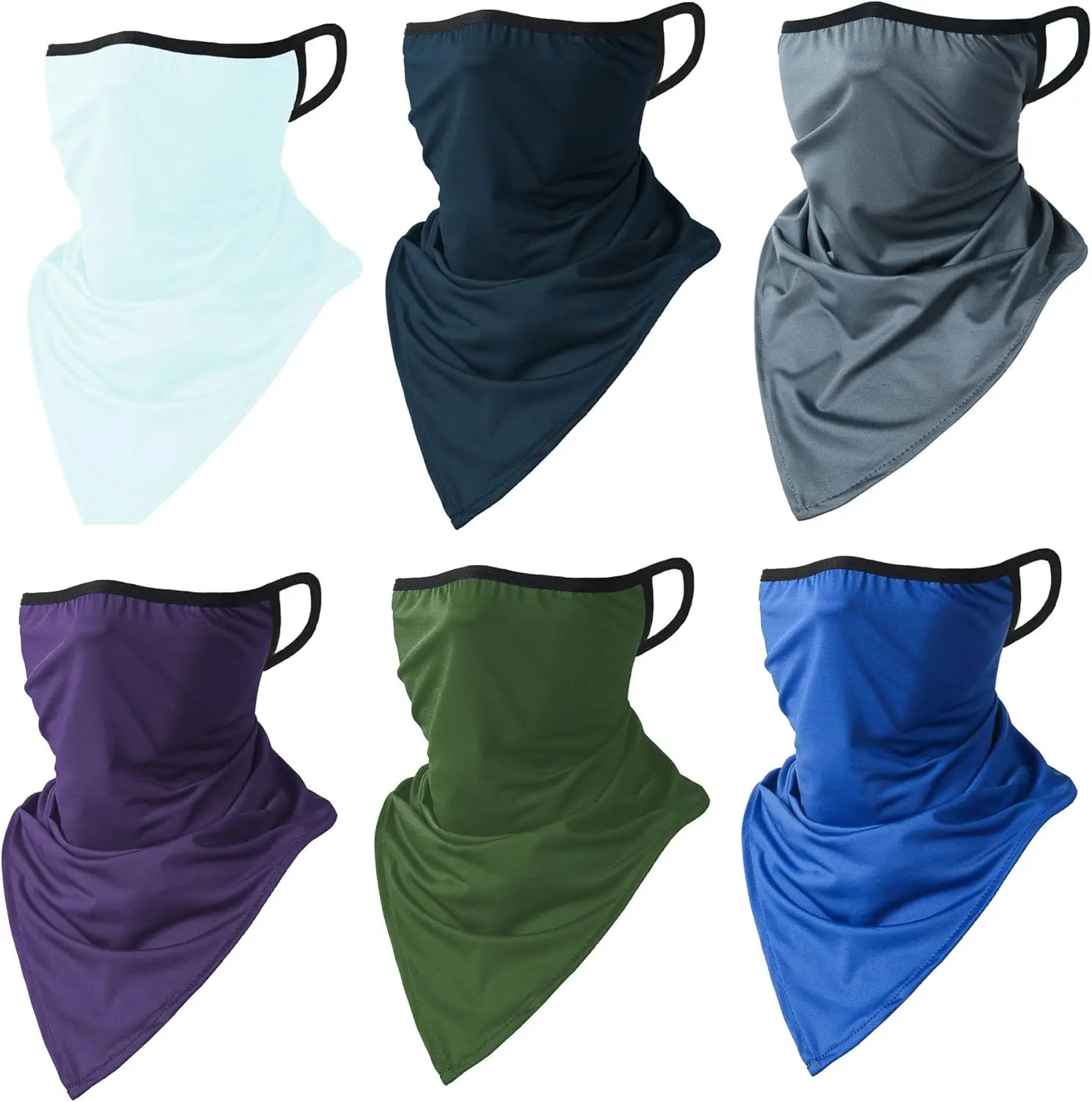 6 count Sun UV Protection  Mask  Gaiter Windproof Scarf Sunscreen Breathable Bandana Balaclava for  Outdoor