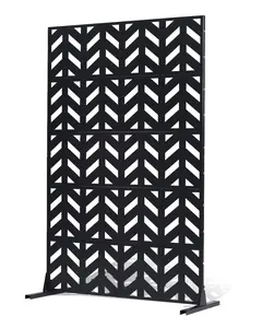 Metal Privacy Screen 47" x 72" Freestanding Outdoor Privacy Screens for Patio, Garden, and Balcony - Weather-Resistant, UV-Protected, Durable Outdoor Room Divider for Creating Secluded Space in Yards and Patios