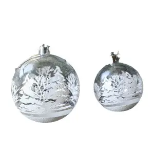 2025 6cm Acrylic Clear Hollow Christmas Baubles Painted Tree Hanging Ornaments Transparent Decor Balls
