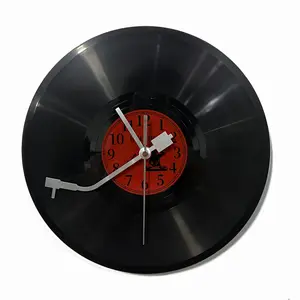 Retro Vinyl Record Wall Clock Creative Decorative Clock Silent Non Ticking Vintage Decor for Home Office Music Lover Gift (Battery Not Included)