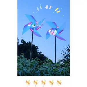 Solar Powered Colorful Windmill Lights for Outdoor Garden Decor