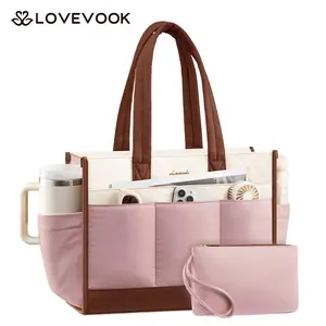 LOVEVOOK Tote Bag for Women, Puffer Laptop Handbag Work Purse 15.6 Inch for Teacher Nurse, Large Quilted Travel Tote Shoulder Bag with Zipper for College Office Clinical Gym