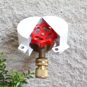 Water Spigot Lock Outdoor Faucet Lock System Gate Valve Lockout Device Hose Bib Lock Childproof Exterior Faucet Locks, Prevent Water Bandit and Unauthorized Water Use, Metallic White