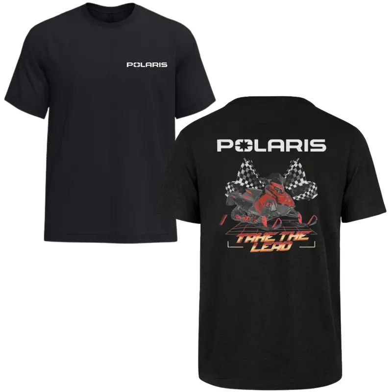 Polaris Indy Snowmobile Zip-Up Shirt, Off Road Graphic Short-sleeve 2 sided Tee for ATV & UTV Riders
