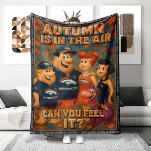 Denver Broncos Flannel Blanket, Soft Cozy Skin Friendly, Perfect Holiday Gift, Ideal for Home Use, Thoughtful Care During Holidays