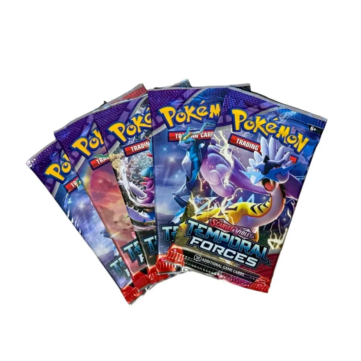 Pokémon Temporal Forces Sealed Booster 5-Pack - TCG Booster Set with 5-Pack Value, Non-Sports Trading Card Collectible for Players (10 Cards Each)