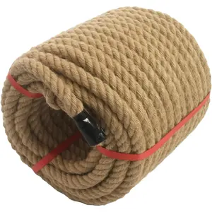 Rope 3/4 Inch X 100 Ft,Twisted Manila Ropes,Thick Jute Rope Heavy Duty for Crafting,  Decor,Tug of War, Porch Swing, Landscaping,Marine Use,Brown
