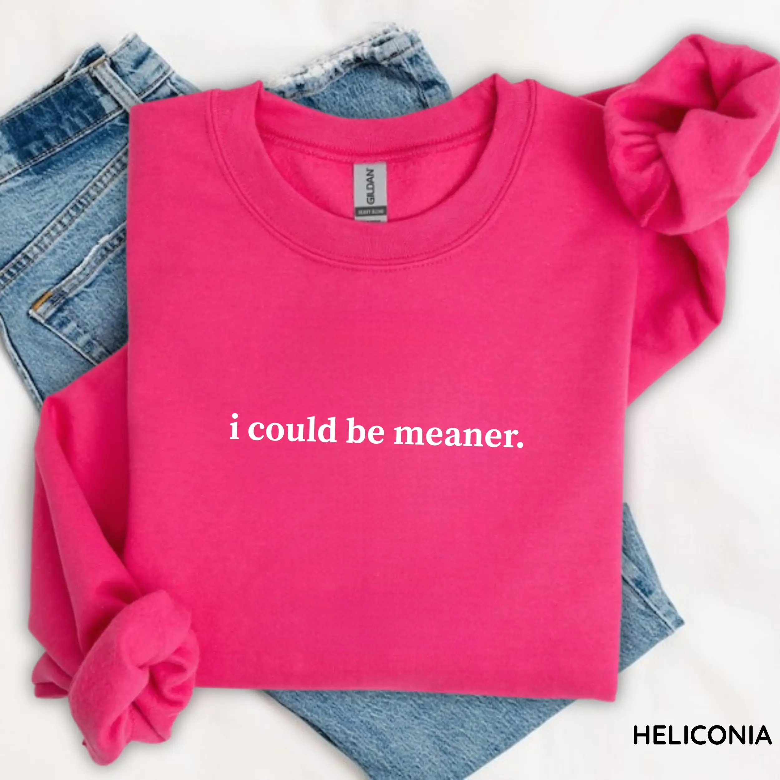 Gildan I Could Be Meaner Sweatshirt, Funny Quote Sweatshirt, Sarcastic Sweatshirt, Trendy Gift for Women, For Woman