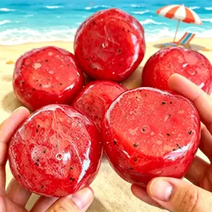 Handmade Moldable Watermelon Slush Squishy Toy - Salt Granule & Safe Gel Filled, Indentable Design with Crisp ASMR Crunch Sounds, High Playability Squishies Fidget Toy for Kids & Adults, Crunchy Squishy Stress Relief Novelty Gift